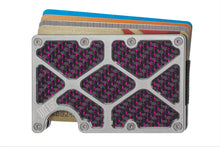 Load image into Gallery viewer, Skeleton GOAT - X-Caliber - Purple Reflections - Aluminum / Carbon Fiber Wallet