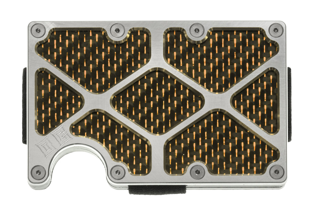 Skeleton GOAT - X-Caliber - Copper Reflections -  Aluminum / Carbon Fiber Wallet