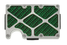 Load image into Gallery viewer, Skeleton GOAT - X-Caliber - Green Reflections - Aluminum / Carbon Fiber Wallet
