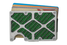 Load image into Gallery viewer, Skeleton GOAT - X-Caliber - Green Reflections - Aluminum / Carbon Fiber Wallet
