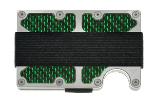 Skeleton GOAT - X-Caliber - Green Reflections - Aluminum / Carbon Fiber Wallet